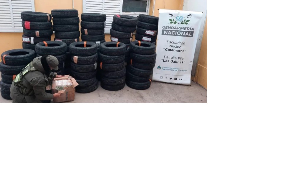 Gendarmería secuestró más de 100 neumáticos de contrabando