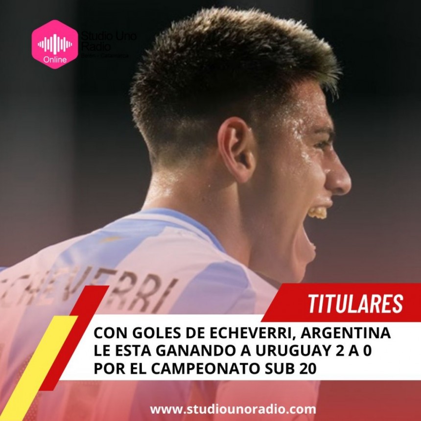 Con goles de Echeverri, Argentina le gana a Uruguay 2 a 0