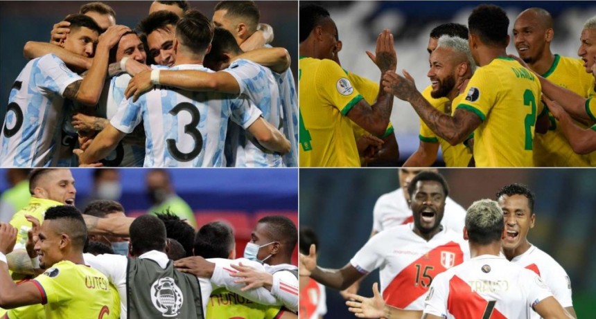 Arrancan las semifinales de la Copa América: días y horarios de Argentina-Colombia y Brasil-Perú